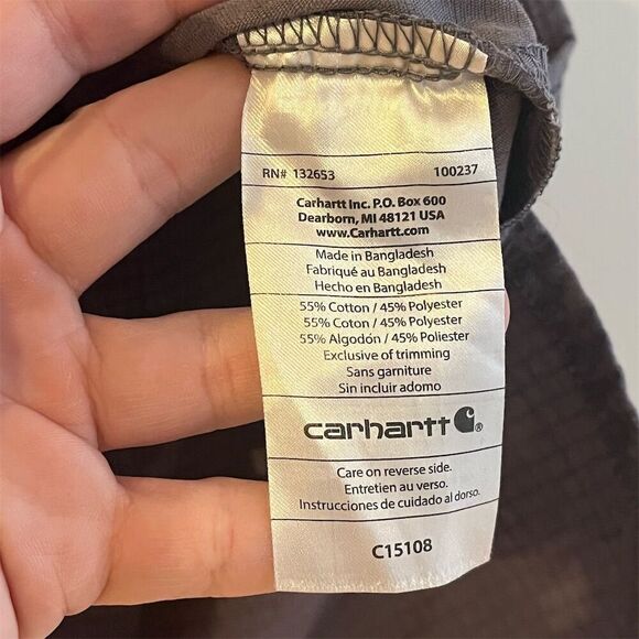 Carhartt Unisex V-Neck Scrub Top Gray Size L Medical Uniform - Picture 5 of 8